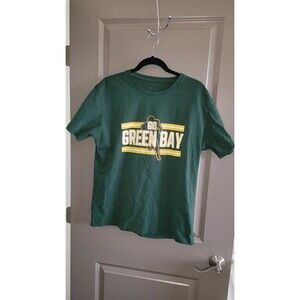 Men's Green Bay Packers T-Shirt Green Graphic Go Green Bay Football Tee Large